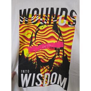 Ring of Fire Wounds Into Wisdom Men's XL White Portrait Shirt NWOT NEW